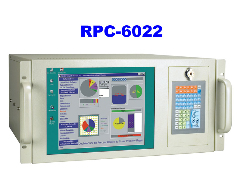 RPC-6022 12寸5U高度14槽带薄膜键盘一体化工作站