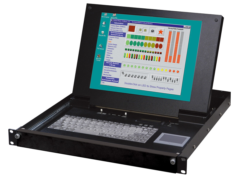 LKM-9268G 1U高度抽拉式15寸LCD键盘鼠标音箱+8端口KVM 五合一控制平台
